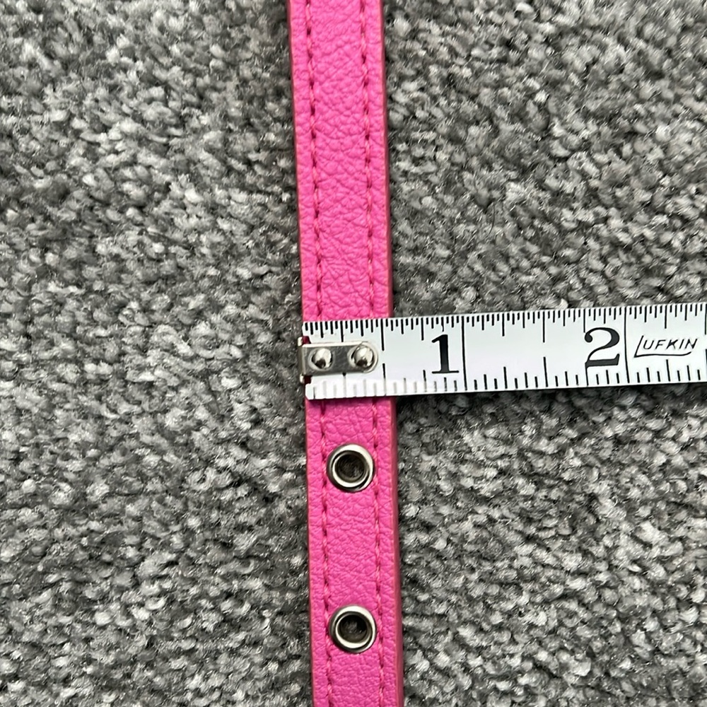 CALVIN KLEIN pink double-buckle skinny belt with silver hardware - size M medium - Picture 4 of 7